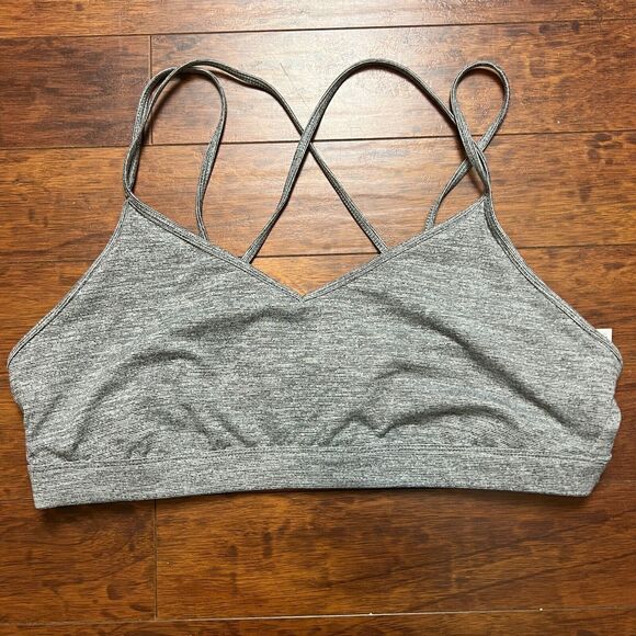 Old Navy Active Light Support Strappy V-Neck Sports Bra Size XXL Gray - Picture 7 of 8